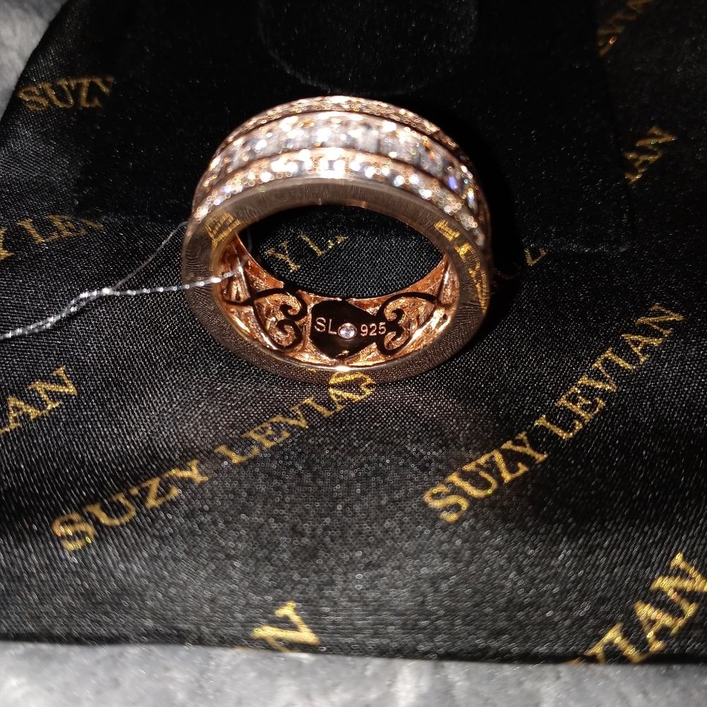 14K Rose Gold Plated Sterling Silver Baguette Cut - Picture 3 of 14